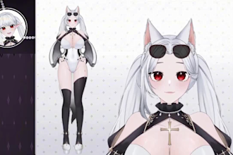 draw live2d vtuber model 2d vtuber rigging 2d vtuber model anime streaming png