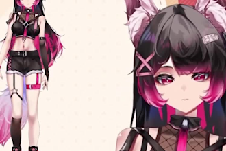 draw and rig live2d vtuber model, vtuber rigging live 2d model, png vtuber model