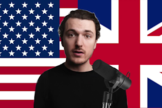 record a professional male british or american voice over