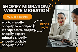 shopify migration, website migration, wix to shopify