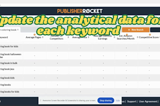 provide custom keyword research for amazon KDP using publisher rocket