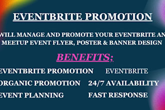do targeted event promotion, eventbrite, webinar, concerts to increase attendees