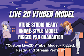 draw vtuber model, 2d vtuber model, live2d model, live 2d vtuber model, vbriger