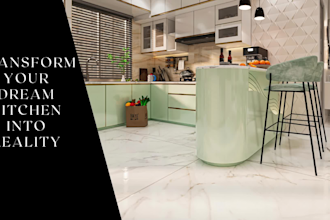 design kitchen, bedroom, living room interior, and 3d rendering