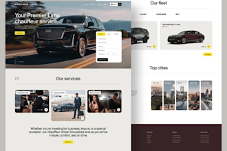 design taxi booking website chauffeur website on wix website