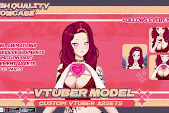 design custom vtuber assets and items to enhance your vtuber model