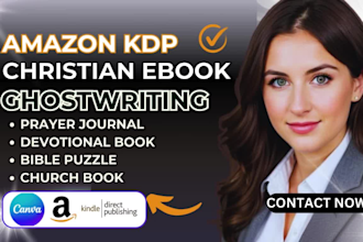 design, format, ghostwrite christian ebook, prayer journal, devotional book, kdp