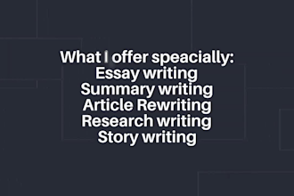 do essay writing,  summary, research and report writing