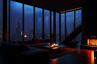 create cozy relaxing rain videos in a luxury apartment