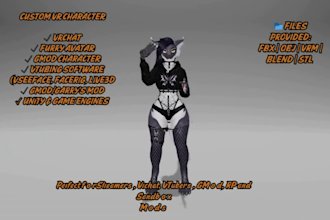 convert your 2d art into vrchat avatar, gmod character, vtuber  model, facetrack