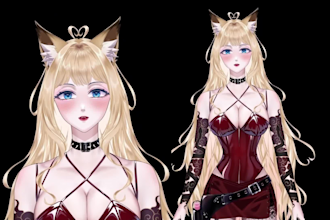 professionally draw and rig live2d model,2d vtuber model, vtuber studio