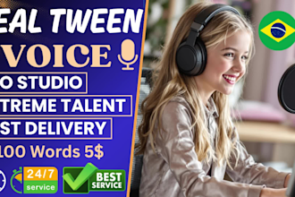 record a professional, portuguese girl kid voice over today