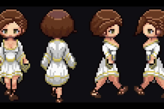 draw pixel art, pixel art illustration, pixel game art GIF, 2d sprite sheet map