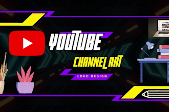 make an attractive youtube channel art,logo,and thumbnails