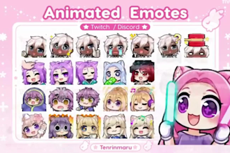 create custom twitch emotes, chibi emotes, animated emotes emotes badges and gif