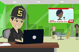create beautiful 2d vyond explainer animation video  in 48hrs