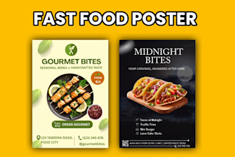 design amazing food flyer, food menu design, restaurant menu