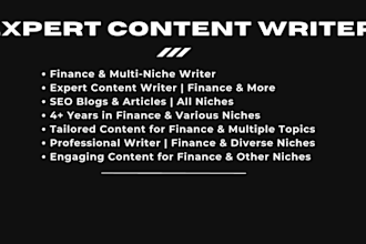 write personal finance blog posts and website content