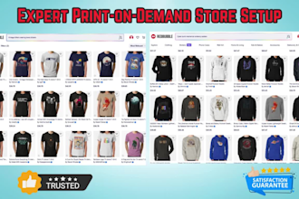 expert print on demand store setup on redbubble, teespring