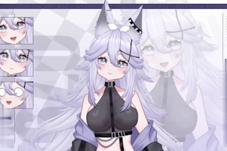 draw rig vtuber model high quality live2d vtuber model table top live2d model