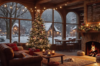 create cozy snowfall relaxation video