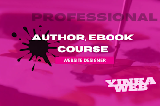 author website, course website, ebook website, music website, artist website