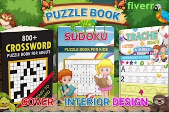 create sudoku puzzle and kids worksheet activity book cover