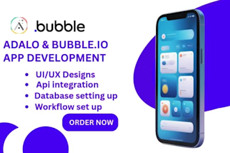 develop adalo bubble io mvp web app saas website buildfire mobile app glide app