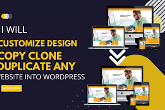 customize design copy clone duplicate  website to wordpress