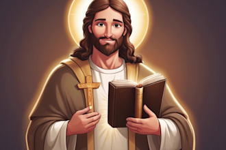 design cartoon character holy saint christian bible illustration