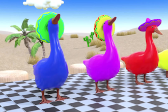 create 3d crossing fountain cartoon for kids paint animals games