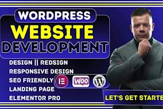create responsive wordpress website with elementor pro, custom design, clone web