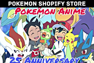 design pokemon website trading card anime store game website sport shopify store