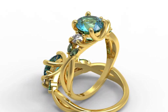 create good 3d cad model of any jewelry design and rendering