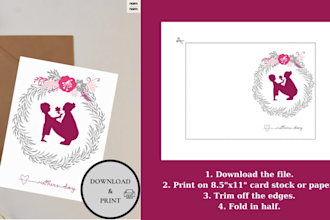 design a beautiful printable mothers day greeting card