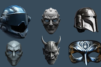 sculpt a custom 3d mask 3d helmet cosplay mask cyberpunk oni mask printable mask