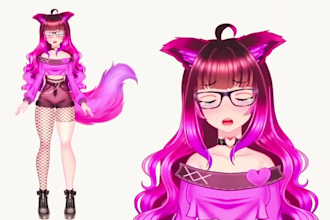 draw and rig custom live 2d vtuber model nsfw vtuber avatar 3d vtuber animation