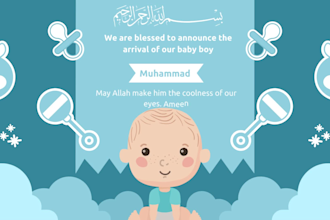 create baby gender reveal and birth announcement video