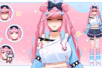 design and rig pro live2d vtuber model for vtuber studio vtuber commission