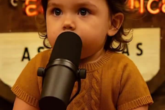 create ai baby taking podcast ai baby news viral video