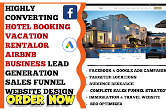 generate hotel booking, vacation rental, airbnb leads and website