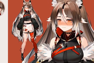 draw and rig live2d vtuber model,2d vtuber rigging, vtuber expressions