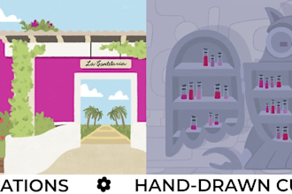 create hand drawn digital illustrations, icons, and patterns