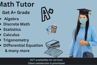 tutor  calculus, discrete math, linear algebra and statistics