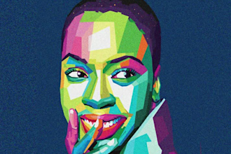 draw your portrait on wpap pop art style