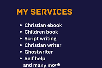 be your christian book writer, ebook writer, amazon kdp, devotional book