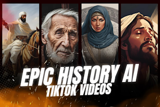 create epic history ai tiktok videos, or youtube, instagram
