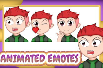 draw chibi cute animated gif emotes for twitch or discord
