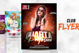 do club flyers, posters, event, church, food flyers in 6h