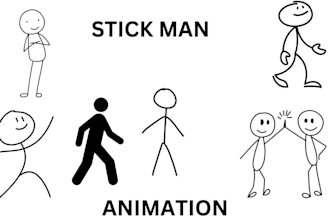 design stickman, animate stickman, create storytelling stick figures and icon